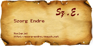 Szorg Endre névjegykártya
