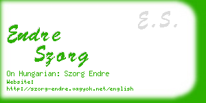 endre szorg business card